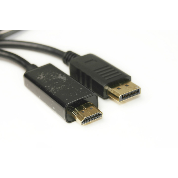 Видео кабель PowerPlant DisplayPort (M) - HDMI (M), 1.4V, 30AWG, 4Kx2K, 1.8м