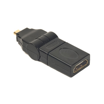 Переходник PowerPlant HDMI AF - micro HDMI AM 360 градусов, Black