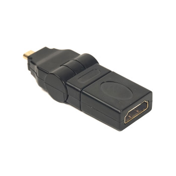 Перехідник PowerPlant HDMI AF - micro HDMI AM 360 градусів, Black