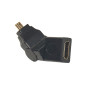 Переходник PowerPlant HDMI AF - micro HDMI AM 360 градусов, Black