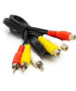 Аудіо кабель PowerPlant 3 х RCA (M) - 3 х RCA (F), 1 м
