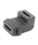 Переходник PowerPlant HDMI AF - HDMI AF панельный угловой, Black