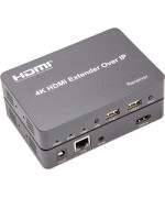 Удлинитель HDMI сигнала PowerPlant HDMI 4K / 30hz, до 150м, через CAT5E / 6 (HDES150-KVM)