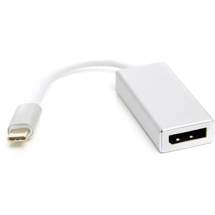 Перехідник PowerPlant USB Type-C 3.1 Thunderbolt 3 (M) - DisplayPort (F), 4K, 0.15 м, White