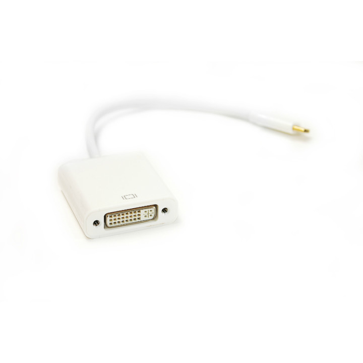 USB Кабель PowerPlant USB Type-C - DVI, 15cm, White