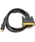 Кабель PowerPlant USB Type-C 3.1 - DVI (24+1) (M) 1 м, Black