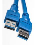 USB Кабель PowerPlant USB 3.0 AM-AM, 1.5м, Blue