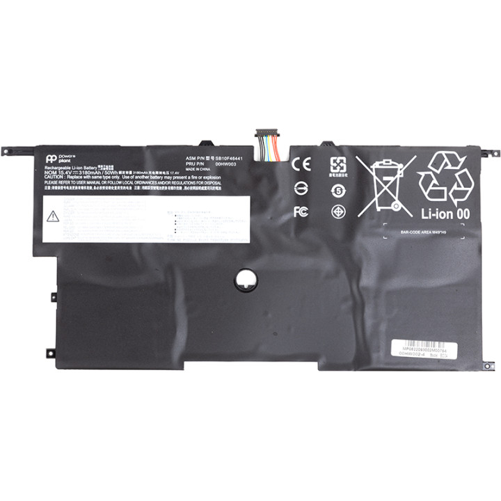 Акумулятори PowerPlant для ноутбуків LENOVO ThinkPad X1 Carbon Gen3 3rd 2015 (00HW002) 15.4V 3180mAh