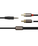 Аудіо кабель PowerPlant 3.5мм Stereo Plug - 2*RCA, 1.5 м