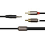 Аудіо кабель PowerPlant 3.5мм Stereo Plug - 2*RCA, 1.5 м