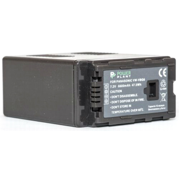 Аккумулятор PowerPlant для Panasonic VW-VBG6 6600mAh, Black