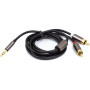 Аудіо кабель PowerPlant 3.5мм Stereo Plug - 2*RCA, 1.5 м