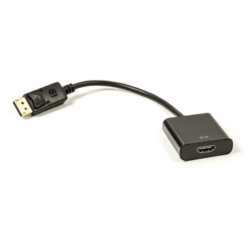 Кабель-переходник PowerPlant HDMI - DisplayPort 0.15м, Black