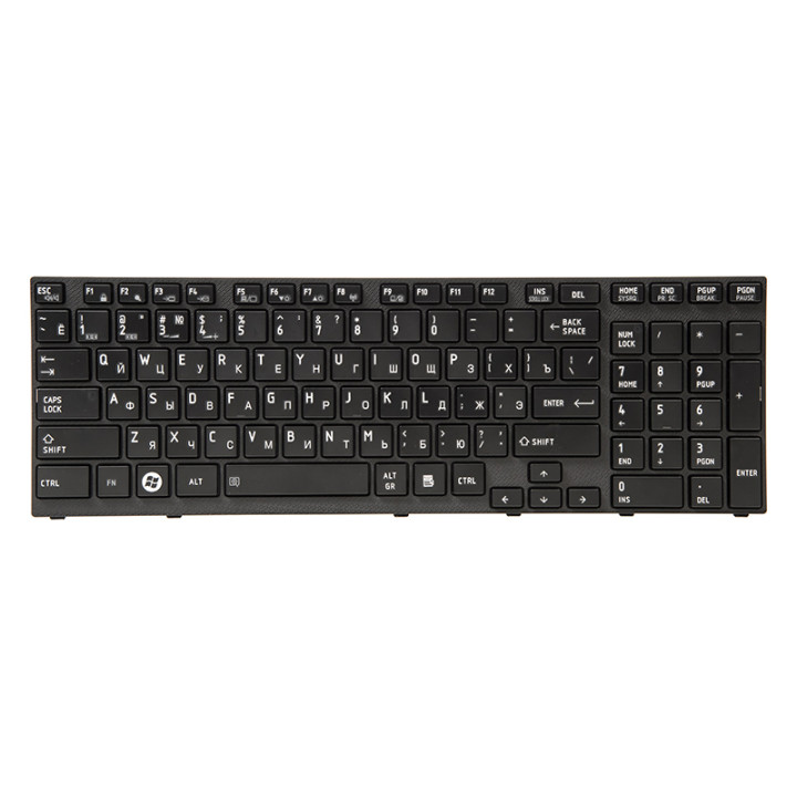 Клавіатура для ноутбука TOSHIBA Satellite A660, A665 чорний фрейм, Black
