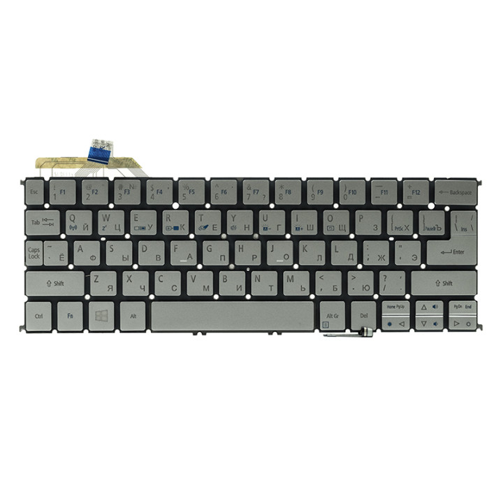 Клавиатура для ноутбука ACER Aspire S7-191 подсветка клавиш, без фрейма, silver