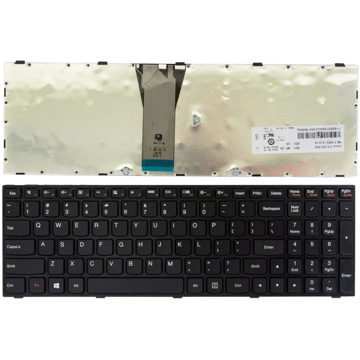 Клавіатура для ноутбука IBM/LENOVO B50-30, IdeaPad Z50-70 чорний фрейм , Black