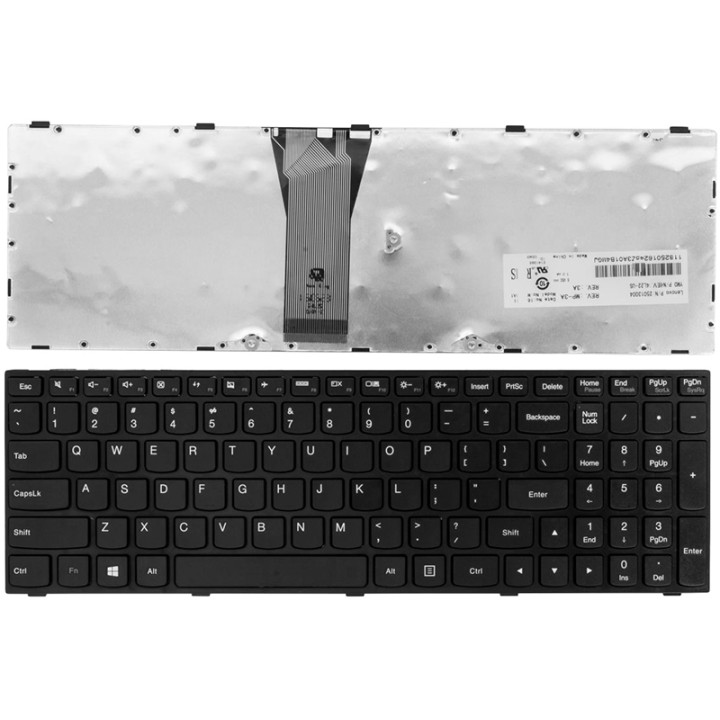 Клавіатура для ноутбука IBM/LENOVO B50-30, IdeaPad Z50-70 чорний фрейм , Black