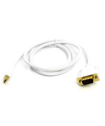 Відео кабель PowerPlant mini DisplayPort (M) - VGA (M) 1 м, White