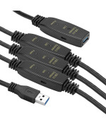Активний подовжувач PowerPlant USB 3.0 AM – AF, 30 м, Black