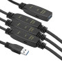 Активный удлинитель PowerPlant USB 3.0 AM - AF, 30 м, Black