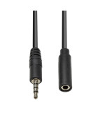 Аудіо мультимедійний кабель PowerPlant 3.5 мм (M) – 3.5 мм (F) 4С, 1 м