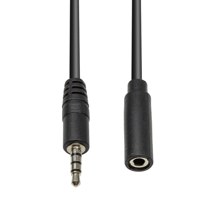 Аудіо мультимедійний кабель PowerPlant 3.5 мм (M) – 3.5 мм (F) 4С, 1 м