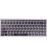 Клавiатура для ноутбука LENOVO Z410, G400 сірий фрейм, Black