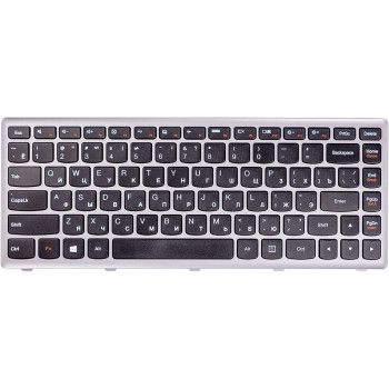 Клавiатура для ноутбука LENOVO Z410, G400 сірий фрейм, Black