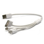 USB Кабель PowerPlant универсальный USB 2.0 AM – Mini, Micro, Lightning, I-Pod, 0.3м, White