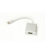 Кабель-переходник PowerPlant HDMI female - USB Type-C, 0.15м