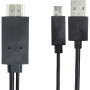 Видео кабель PowerPlant HDMI - micro USB (11 pin) + USB, 1.8м, (MHL), Blister