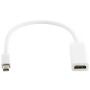 Кабель-перехідник PowerPlant HDMI - mini DisplayPort 0.15м, White