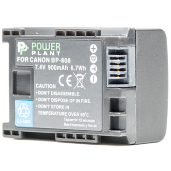Аккумулятор PowerPlant для Canon BP-808 Chip 900mAh