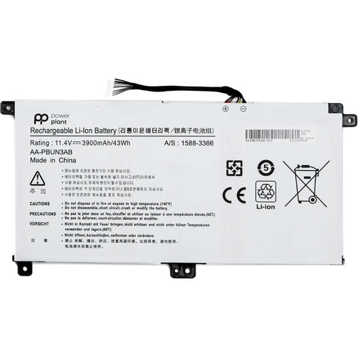 Акумулятори PowerPlant для ноутбуків SAMSUNG Notebook 5 NP530E5M (AA-PBUN3AB) 11.4V 3900mAh