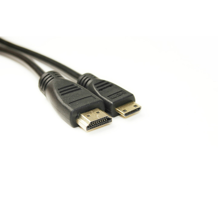 Відео кабель PowerPlant HDMI - mini HDMI, 2м, позолочені коннектори, 1.4V