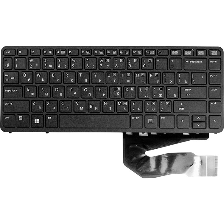 Клавіатура для ноутбука HP EliteBook 840 G1, 850 G1 чорний фрейм, Black