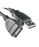 USB Кабель PowerPlant USB 2.0 AF – AM, 0.1м, Black