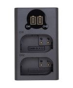 Зарядное устройство с дисплеем PowerPlant для Panasonic DL-BLK22 для двох акумуляторів, Black