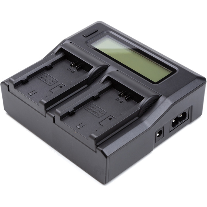 Зарядное устройство PowerPlant для Fuji NP-W235 для двух аккумуляторов Black