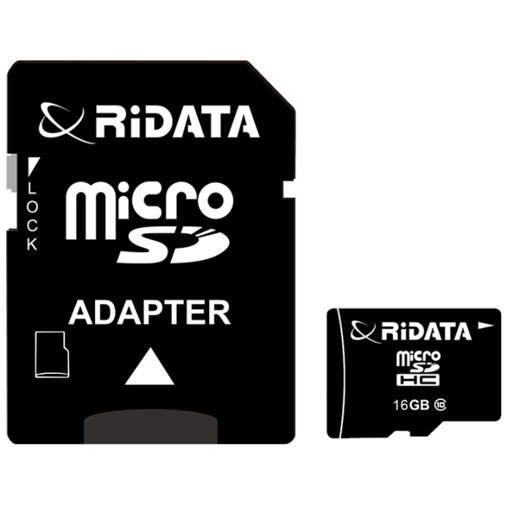 Карта памяти RiDATA microSDHC 16GB Class 10+ SD адаптер