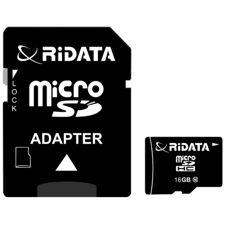 Карта пам'яті RiDATA microSDHC 16GB Class 10 + SD адаптер