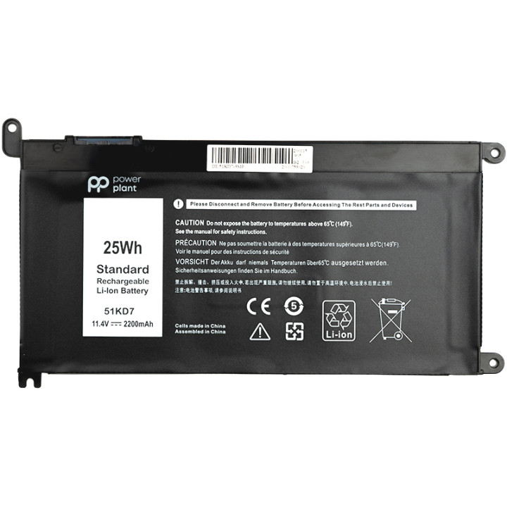 Аккумулятор PowerPlant 51KD7 для ноутбука DELL Chromebook 3180 11.4V 2200mAh