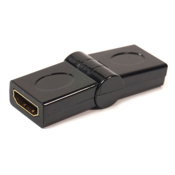Переходник PowerPlant HDMI AF - AF 360 градусов, Black