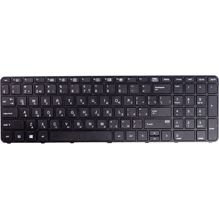 Клавіатура для ноутбука HP 450 G3, 470 G3 чорний фрейм, Black