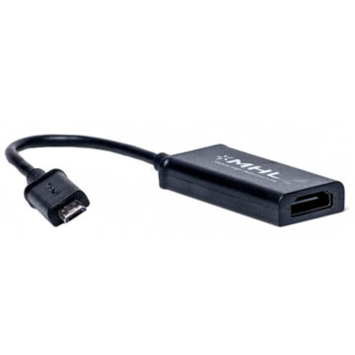 Кабель-перехідник PowerPlant HDMI MHL - micro USB 0.15м, Black