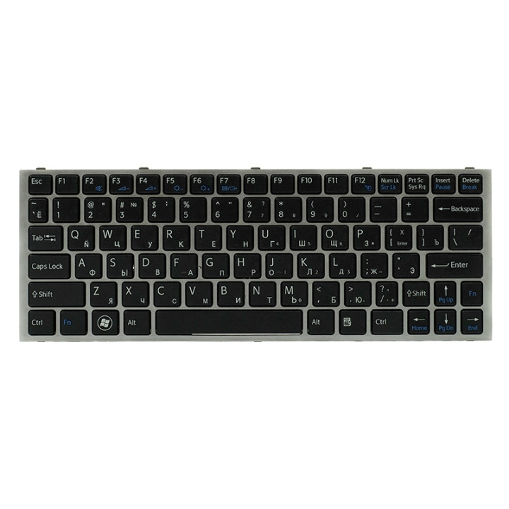 Клавиатура для ноутбука SONY YB YA серый фрейм, Black