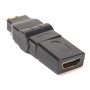 Переходник PowerPlant HDMI AF - mini HDMI AM 360 градусов, Black