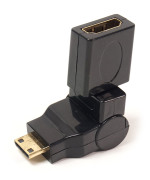 Переходник PowerPlant HDMI AF - mini HDMI AM 360 градусов, Black