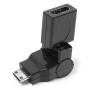 Переходник PowerPlant HDMI AF - mini HDMI AM 360 градусов, Black