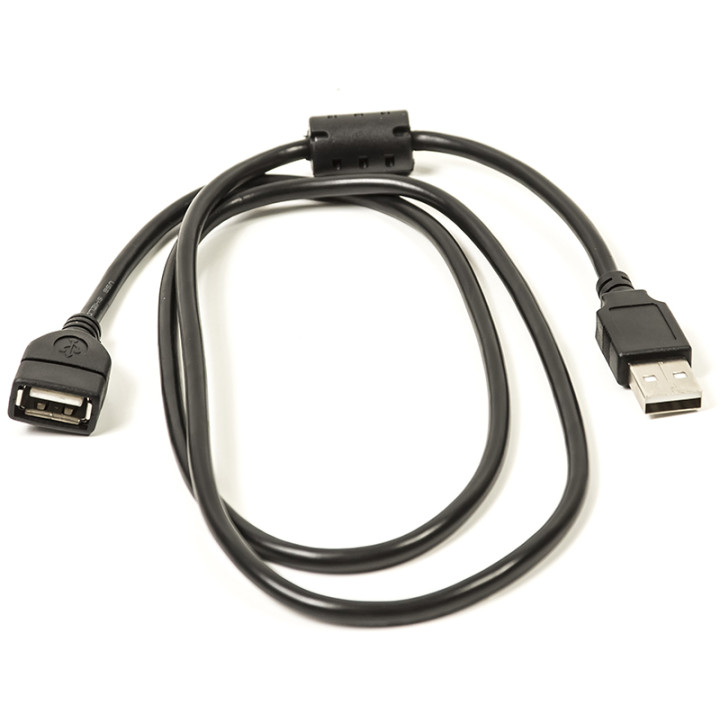 Кабель PowerPlant USB 2.0 AF – AM, 1.0 м, One ferrite